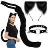 3-piece cat/fox costume, black, Ruhhy 26587