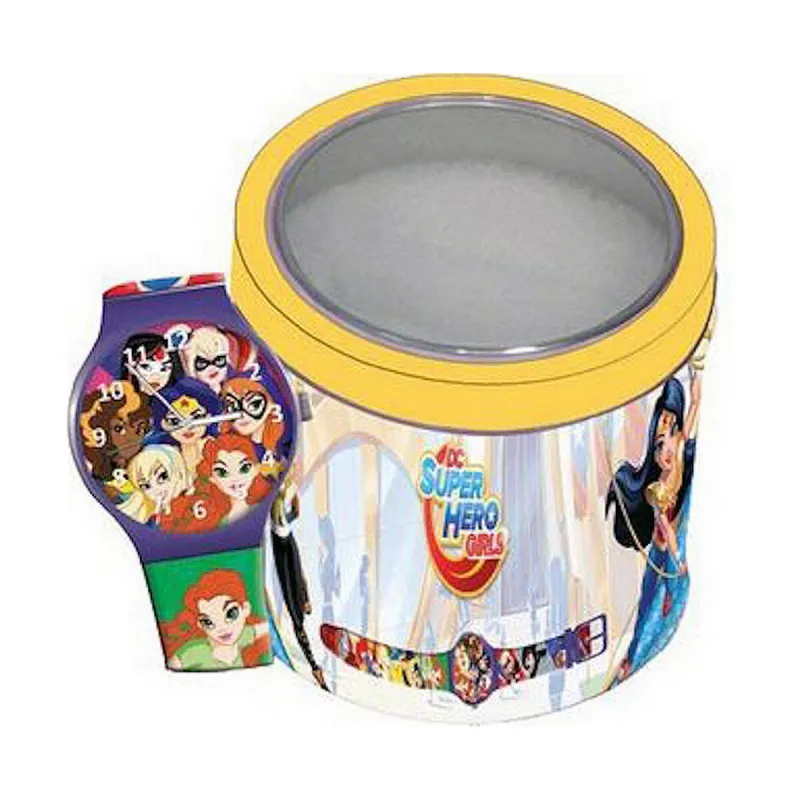 Pikkulasten kellot SUPER HERO GIRLS - TIN BOX ***SPECIAL PRICE*** (Ø 33 mm)