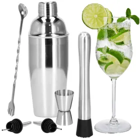KI0013 BARTENDER SET FOR DRINKS SHAKER 550 ML, 6 ELEMENTS.