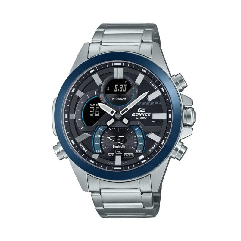 Мужские часы Casio ECB-30DB-1A9EF Чёрный Серебристый