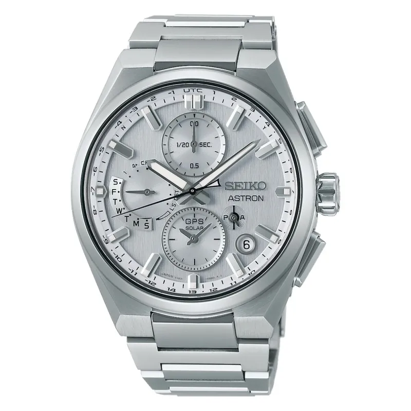 Мужские часы Seiko ASTRON Mod. SOLAR GPS Серебристый