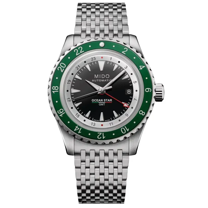 Miesten rannekellot Mido OCEAN STAR GMT LIMITED EDITION Hopeinen