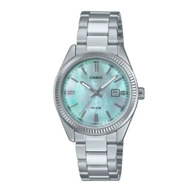 Мужские часы Casio LADY DATE - AQUA GREEN Серебристый