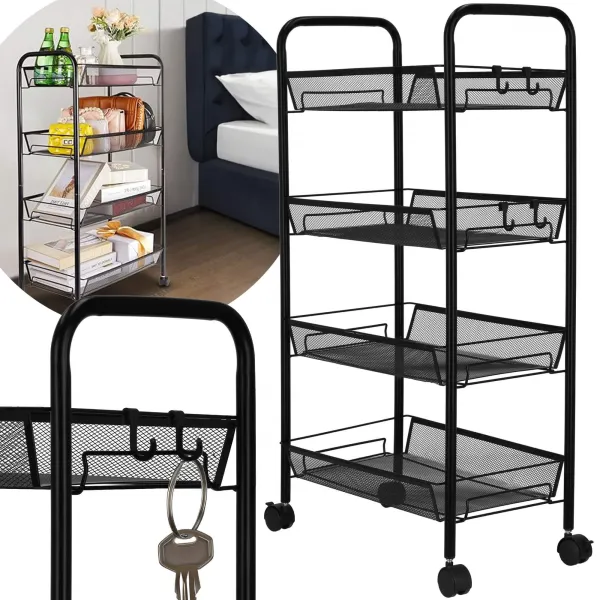 Металлическая полка на колесах Springos KI0142 84,5x44x27 см