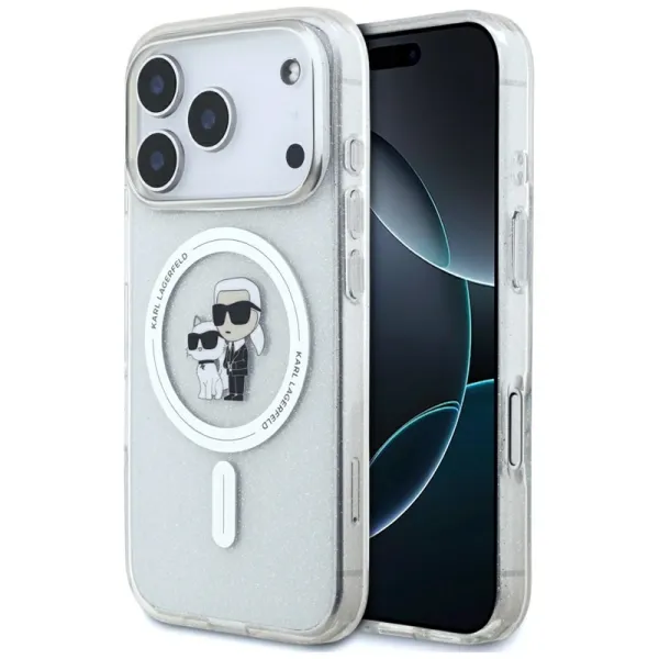 Karl Lagerfeld IML Karl Choupette Glitter MagSafe - Case for iPhone 17 Pro (transparent)