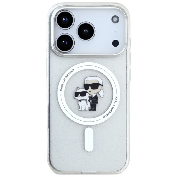 Karl Lagerfeld IML Karl Choupette Glitter MagSafe - Case for iPhone 17 Pro (transparent)
