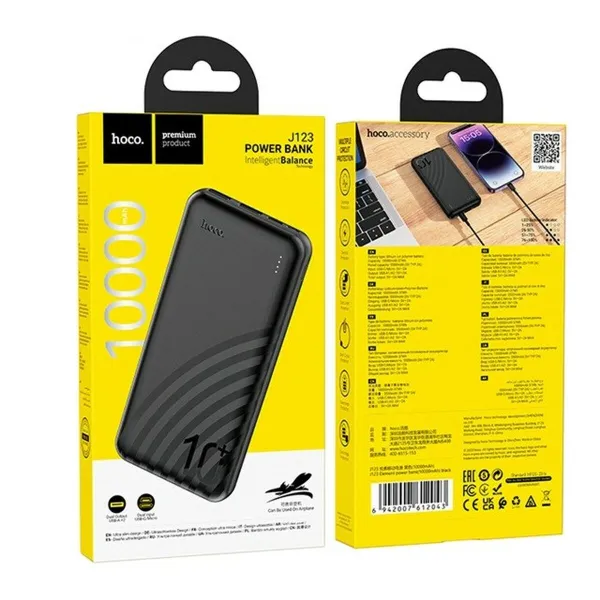 Powerbank Hoco J123 black Musta 10000 mAh