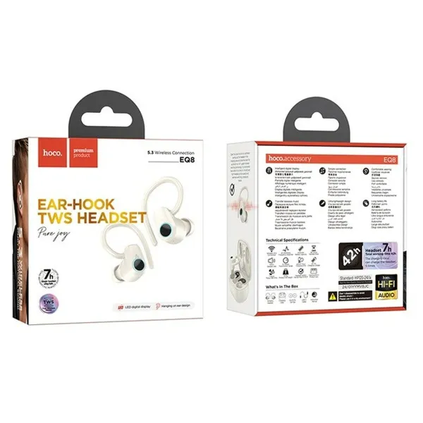 Wireless Earphones with Charging Case Hoco EQ8 Pure Joy White