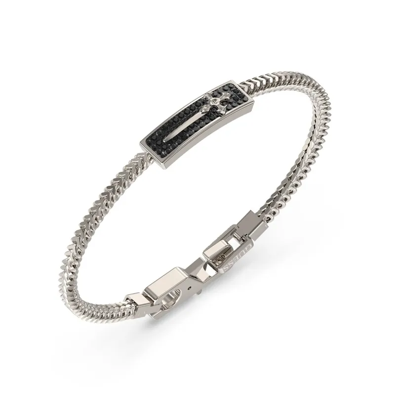 Miesten rannekorut Guess JUMB05081JWSTS Hopeinen