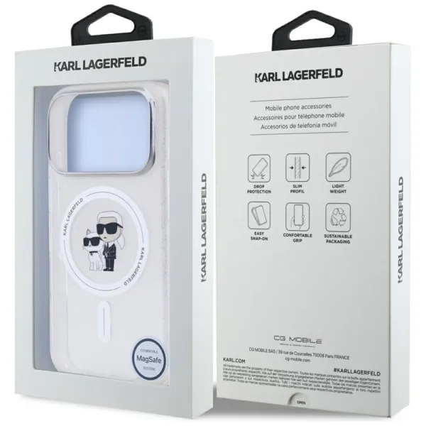 Karl Lagerfeld IML Karl Choupette Glitter MagSafe - Case for iPhone 17 Pro (transparent)
