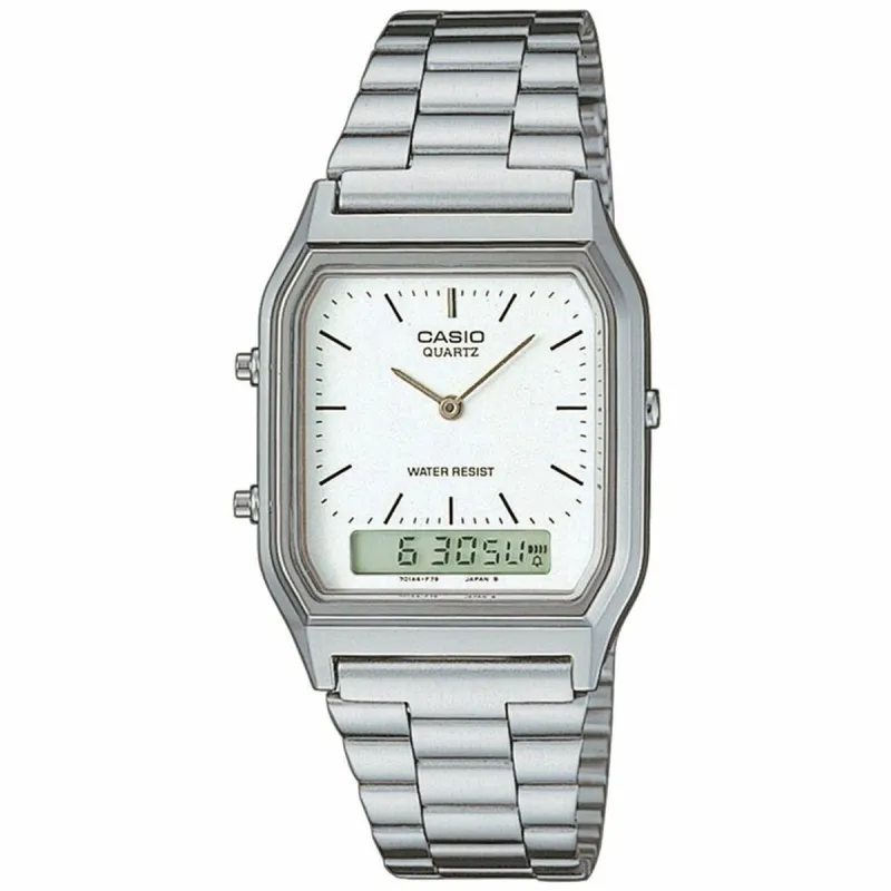 Unisex Kell Casio AQ-230A-7DMQYES Valge Hõbedane (Ø 38,5 mm) (Ø 29 mm)