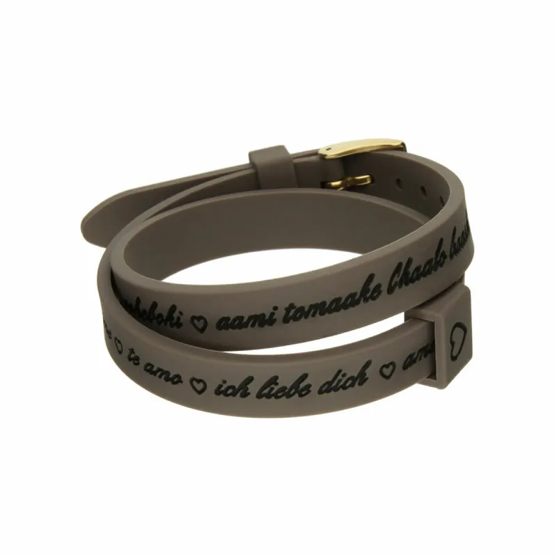 Moteriški apyrankės il mezzometro I LOVE YOU GOLD - BRACCIALE IN SILICONE/SILICONE BRACELET