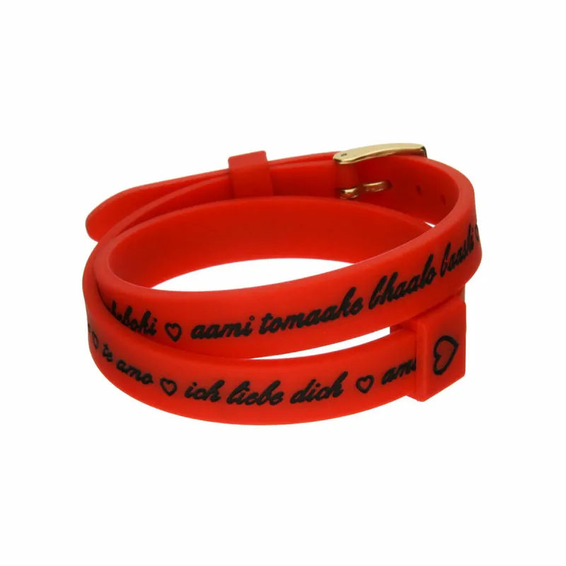 Sieviešu Aproce il mezzometro I LOVE YOU GOLD - BRACCIALE IN SILICONE/SILICONE BRACELET