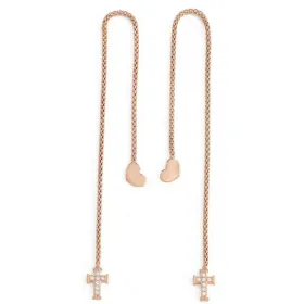 Naisten korvakorut Amen CUORE CROCE CRISTALLI ROSE GOLD Sterlinghopea 925
