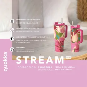 Quokka Stream - Stainless Steel Thermal Mug 950ml with Straw (Graphite)