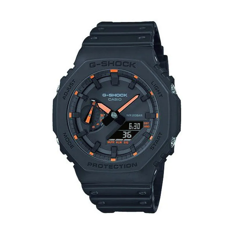 Miesten rannekellot Casio G-Shock OAK - NEON ORANGE INDEX Musta (Ø 45 mm)