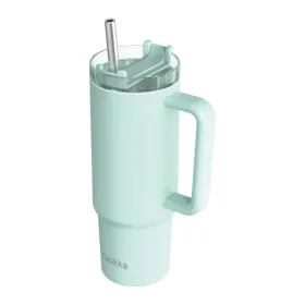 Quokka Stream - Stainless Steel Thermal Mug 950ml with Straw (Turquoise)