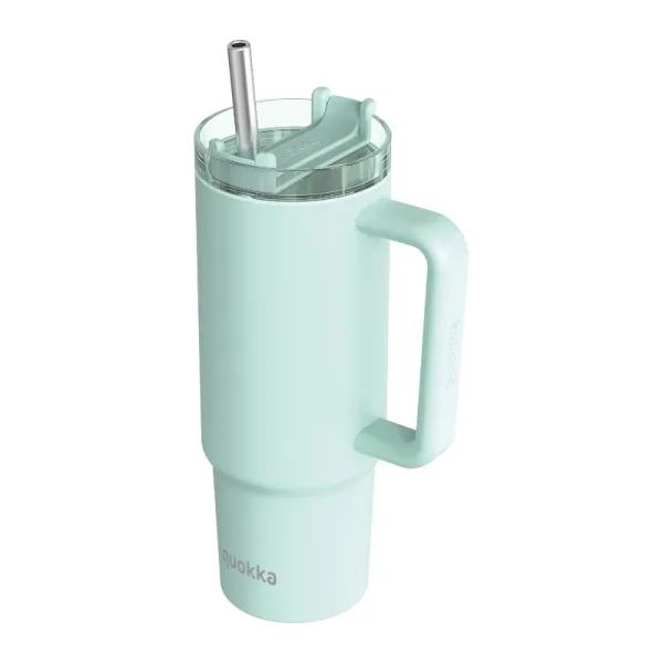 Quokka Stream - Stainless Steel Thermal Mug 950ml with Straw (Turquoise)