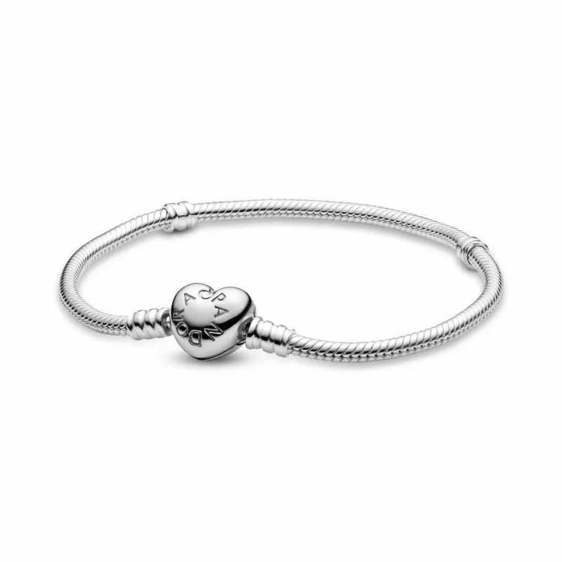 Женские браслеты Pandora HEART CLASP SNAKE CHAIN BRACELET