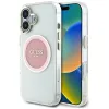Guess IML Metal Colored Circle Classic Logo MagSafe - Case for iPhone 16 (pink)