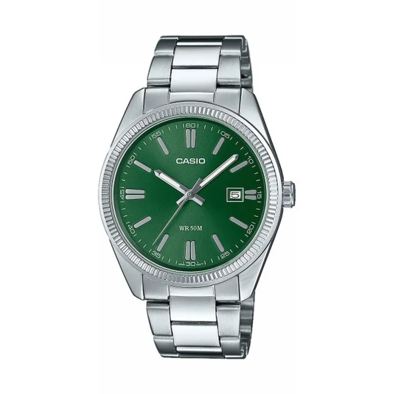 Мужские часы Casio DATE - FOREST GREEN Зеленый Серебристый (Ø 38,5 mm)