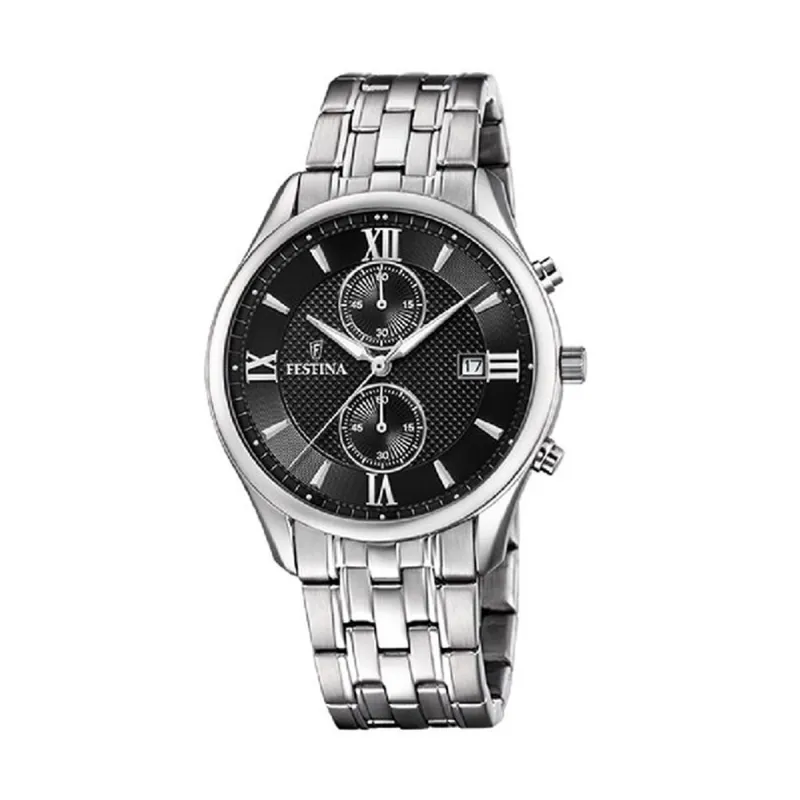 Miesten rannekellot Festina F6854/8 Musta Hopeinen