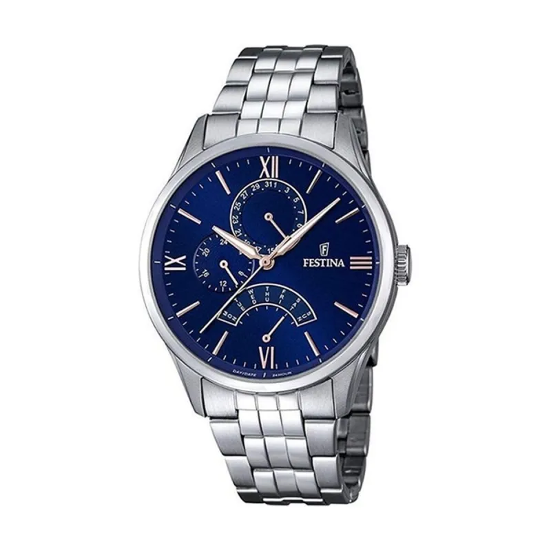Miesten rannekellot Festina F16822/3 Hopeinen Ø 43 mm
