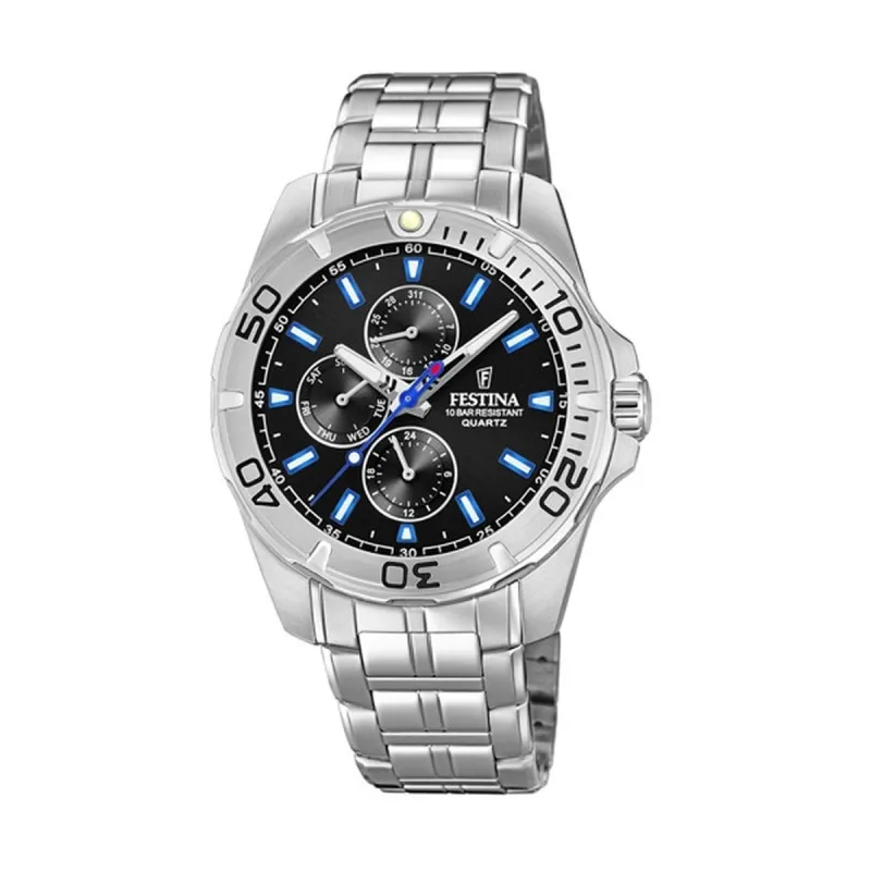 Мужские часы Festina F20445/6 Чёрный Серебристый