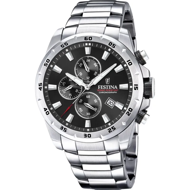 Мужские часы Festina F20463/4 Чёрный Серебристый