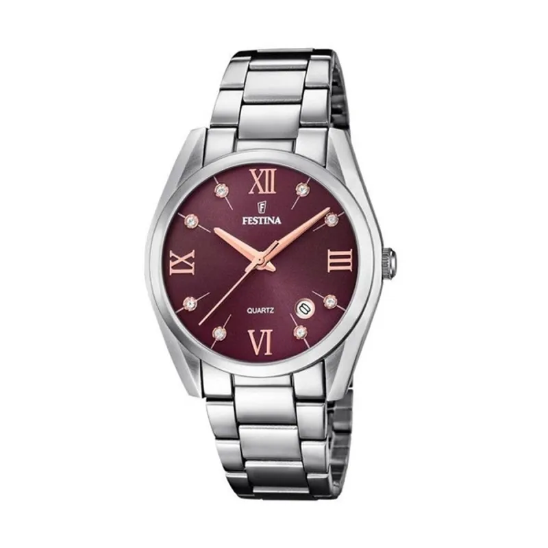 Vīriešu Pulkstenis Festina F16790/E Brūns Sudrabains Ø 37 mm