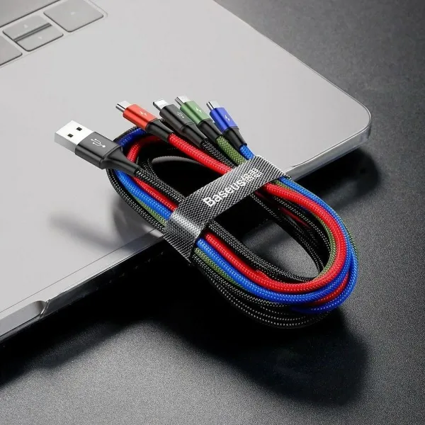 Uzlabots Sienas USB-C un Lightning Baseus CA1T4-B01 Melns 1,2 m