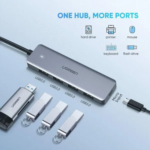 USB-jaotur Ugreen 64266 Hõbedane