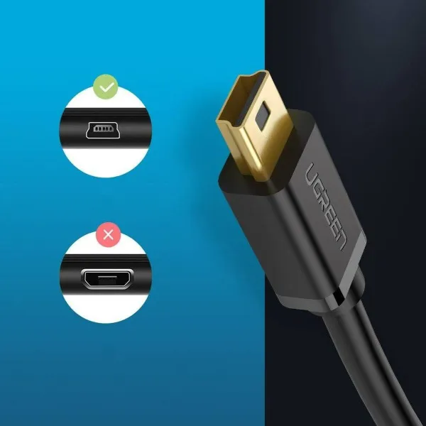 USB 2.0 A - Mini USB B kaapeli Ugreen 30472 Musta