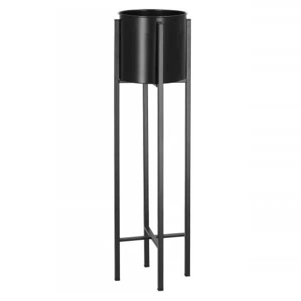 Põrandale asetatav lillealus Springos GA0196, 74 cm, must, modernne loft-stiil