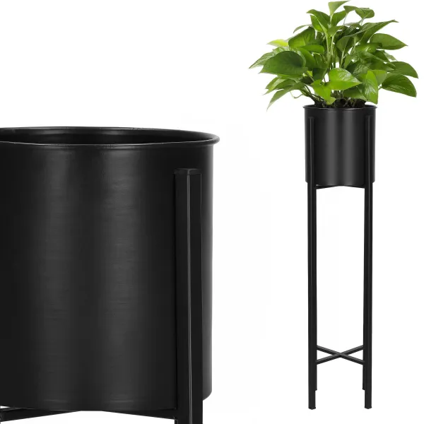 Standing Flower Stand Springos GA0196, 74 cm, Black, Modern Loft Style