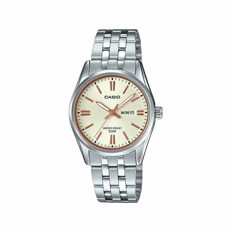 Sieviešu Pulkstenis Casio LADY DAY & DATE - CHAMPAGNE (Ø 30 mm)