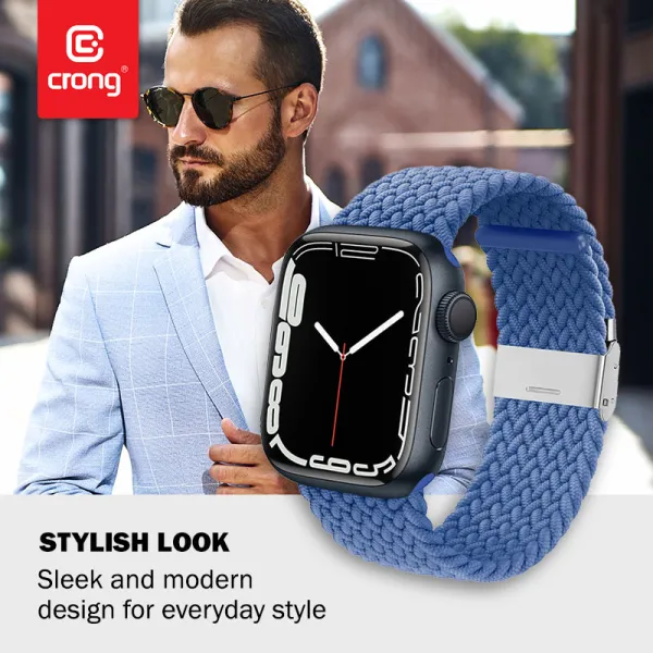 Crong Wave Band – Braided Apple Watch Strap 38/40/41/42mm (Blue)