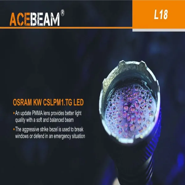 Taskulamp Acebeam L18 WHITE LIGHT 1500 lm 1 Lm