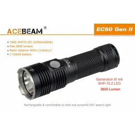 Taskulamp Acebeam EC20 SFT-25R BLACK 2500 lm