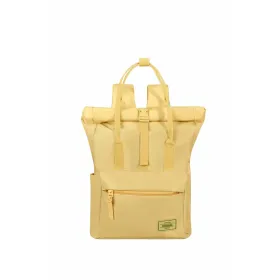 Casual Backpack American Tourister Urban Groove Pastels Roll Top Yellow 17 L Casual (1 Piece)