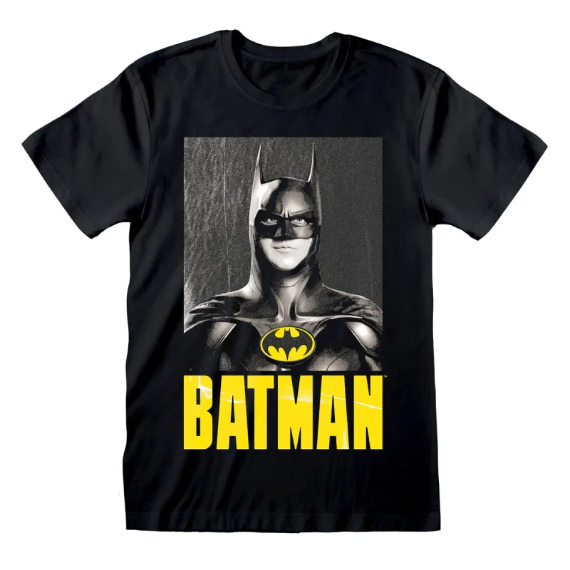 Футболка с коротким рукавом Batman Keaton Batman Чёрный Унисекс