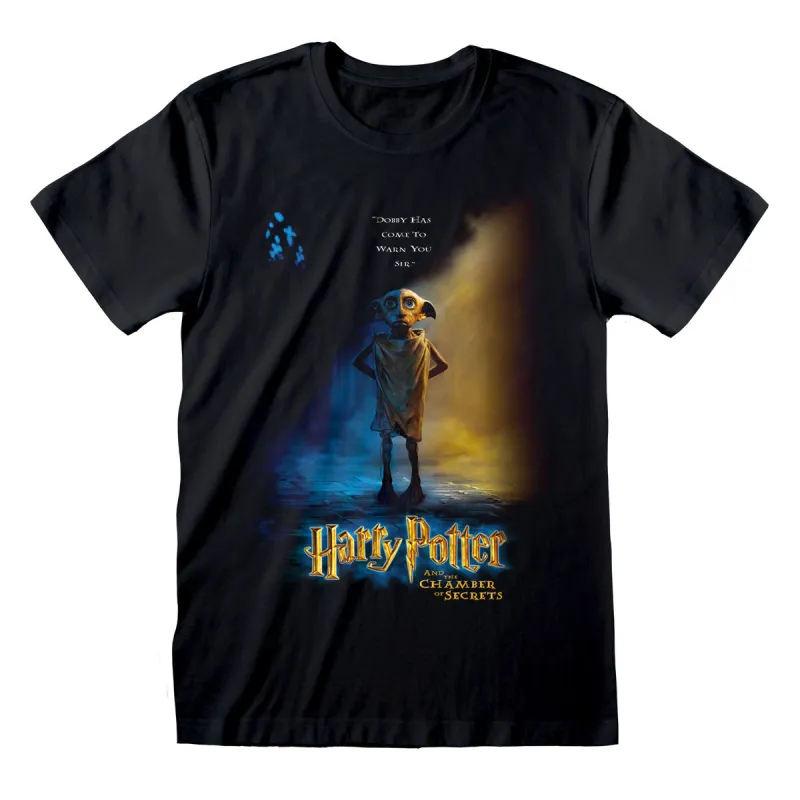 Marškinėliai su trumpomis rankovėmis Harry Potter Dobby Poster Juoda Abiejų lyčių