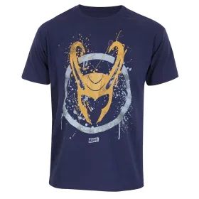 Lühikeste varrukatega T-särk Marvel Splatter Logo Sinine Unisex