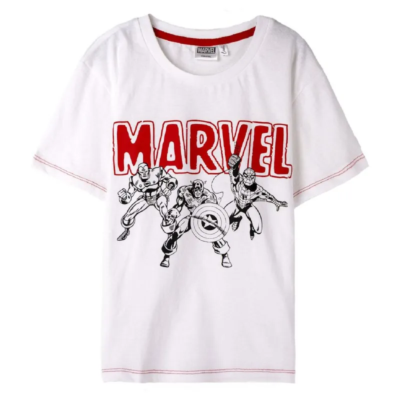 Laste Lühikeste varrukatega T-särk Marvel Valge