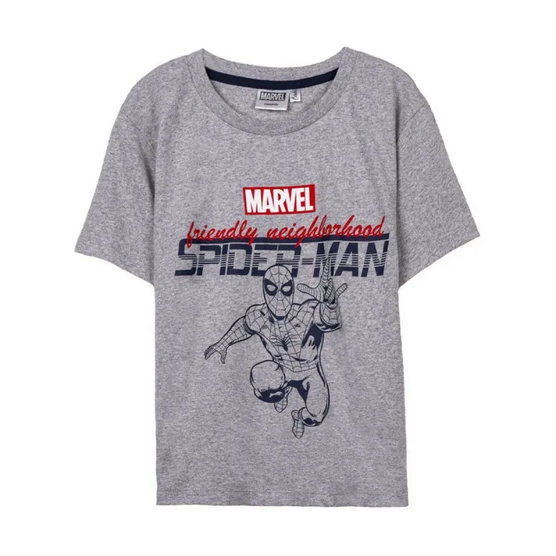 Футболка с коротким рукавом Spider-Man Серый Детский