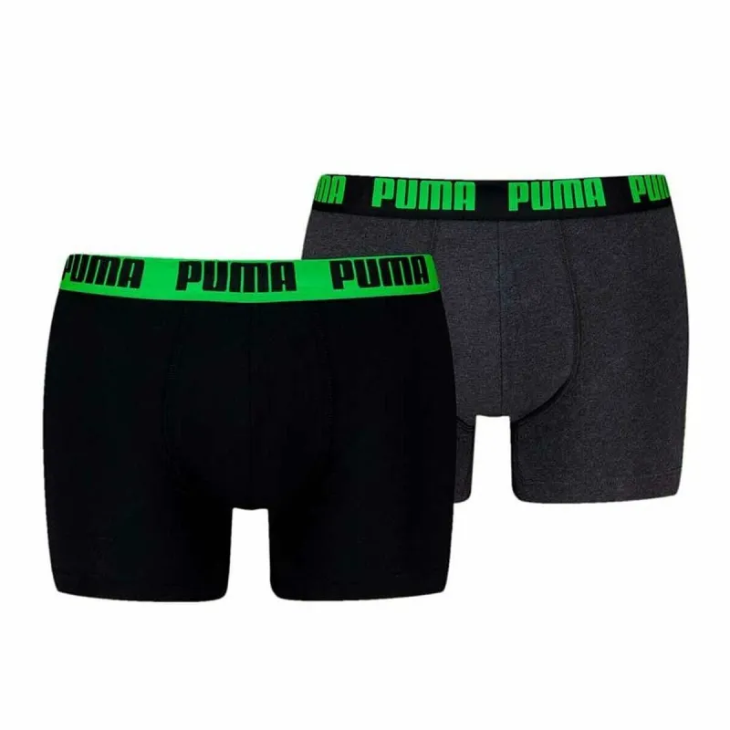 Мужские боксеры Puma EVERRYDAY BASIC 701226387 018 2 штук Зеленый Чёрный