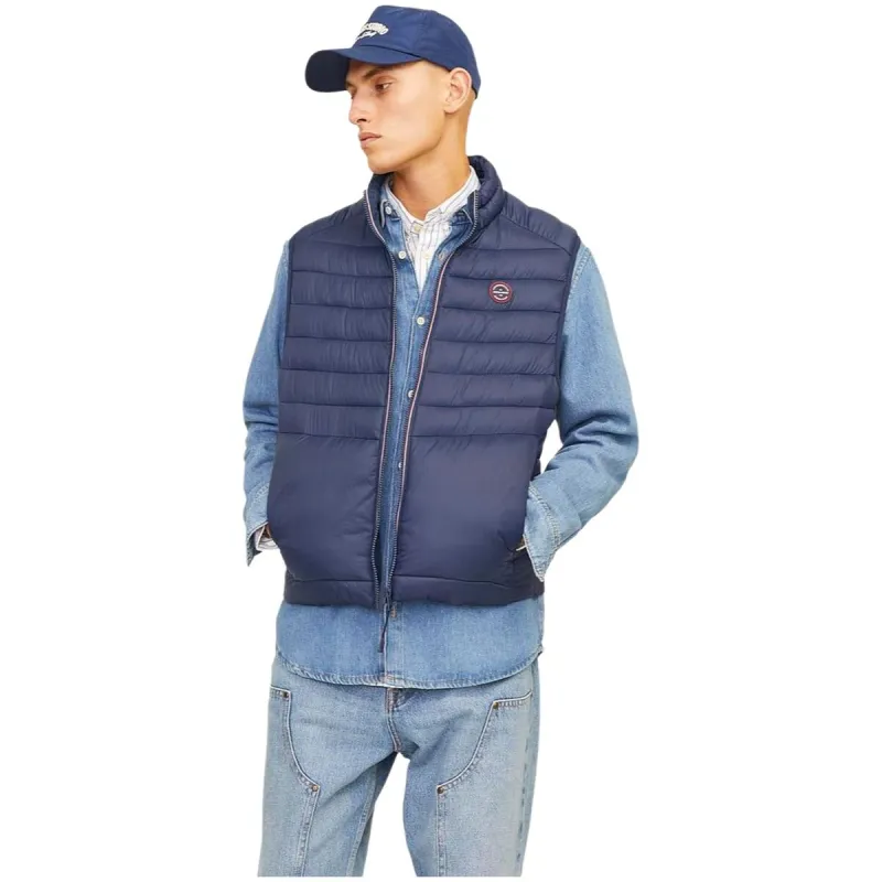 Stepēta Vīriešu Veste Jack & Jones JJESPRINT BODYWARMER COLLAR NOOS 12258457 Tumši Zils