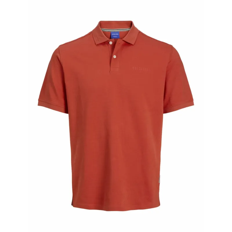 Vīriešu Polo ar Īsām Piedurknēm Jack & Jones JORFREDERIKSBERG Oranžs