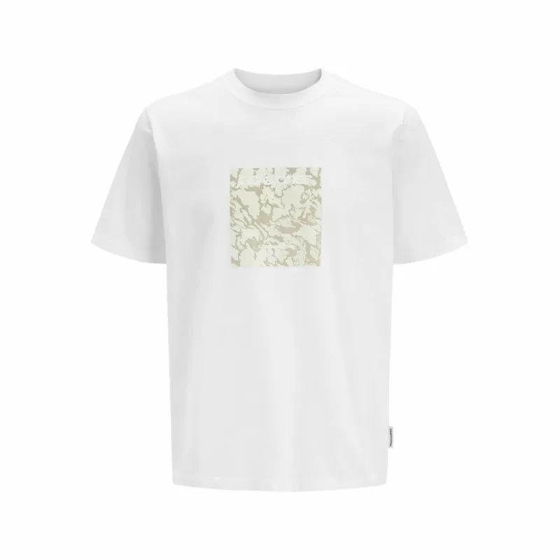 Lühikeste varrukatega T-särk, meeste Jack & Jones JCOTARMAC CAMO FRONT TEE 12273239 Valge