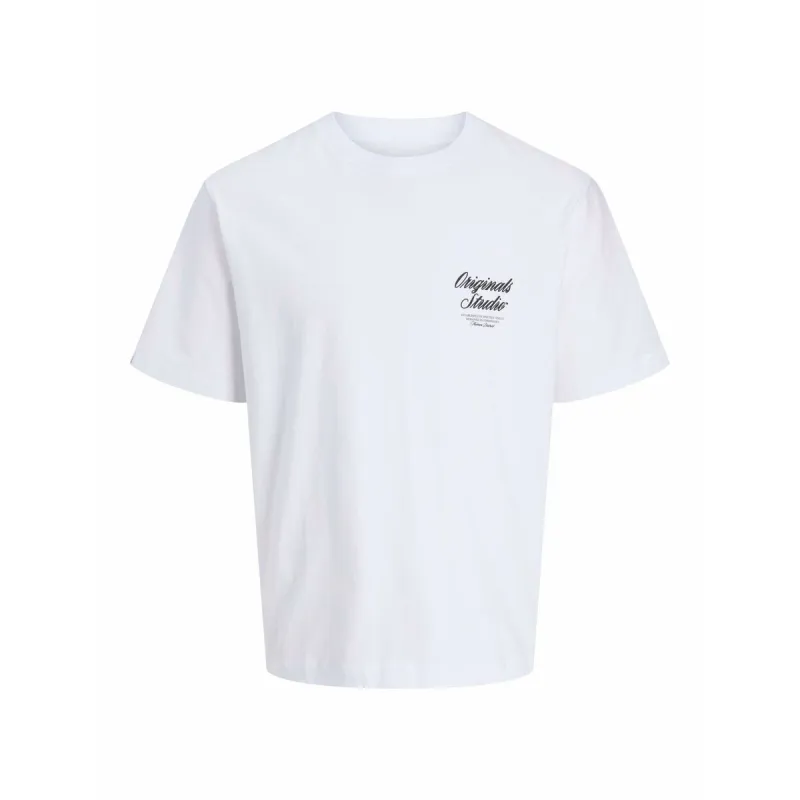 Men’s Short Sleeve T-Shirt Jack & Jones JORNORREBRO TYPO TEE SS CREW NECK NOOS 12282898 White